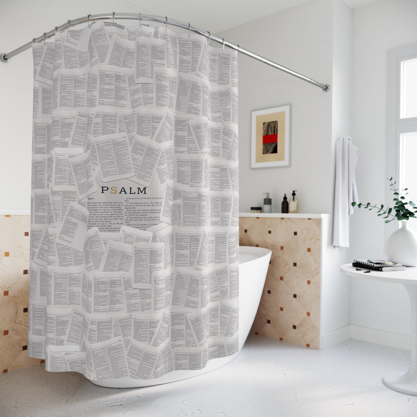 The Bible Mural Shower Curtains | Psalms Edition