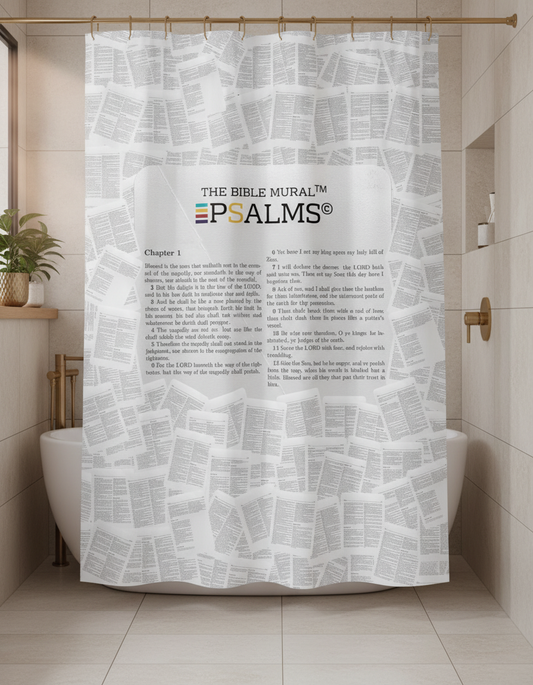 The Bible Mural Shower Curtains | Psalms Edition