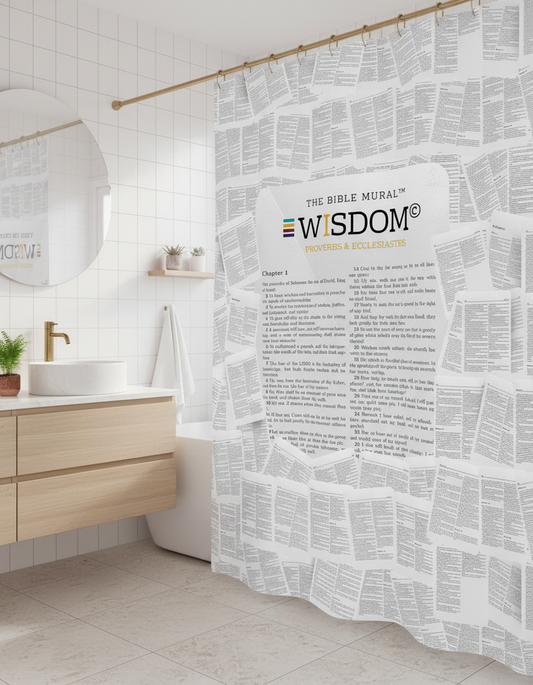 The Bible Mural Shower Curtains | Psalms Edition