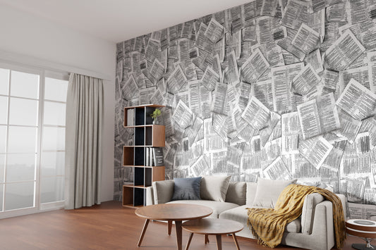 Wisdom scripture wallpaper as a feature wall in a modern office — The Bible Mural