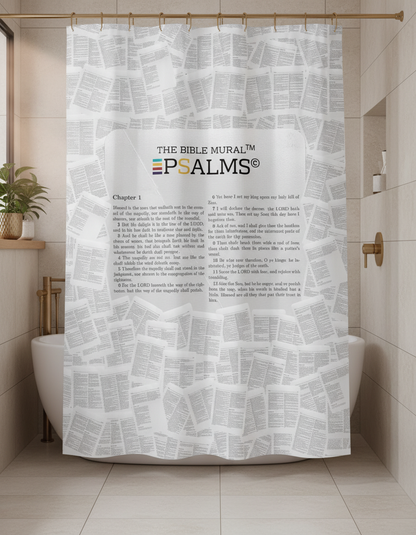 The Bible Mural Shower Curtains | Psalms Edition